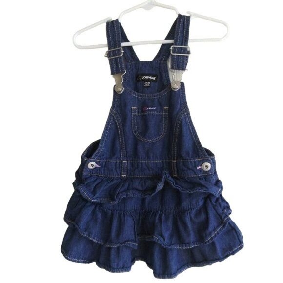 Jordache Baby Girls 3-Tier Ruffle Denim Overall Dress Size 24M - Picture 2 of 6